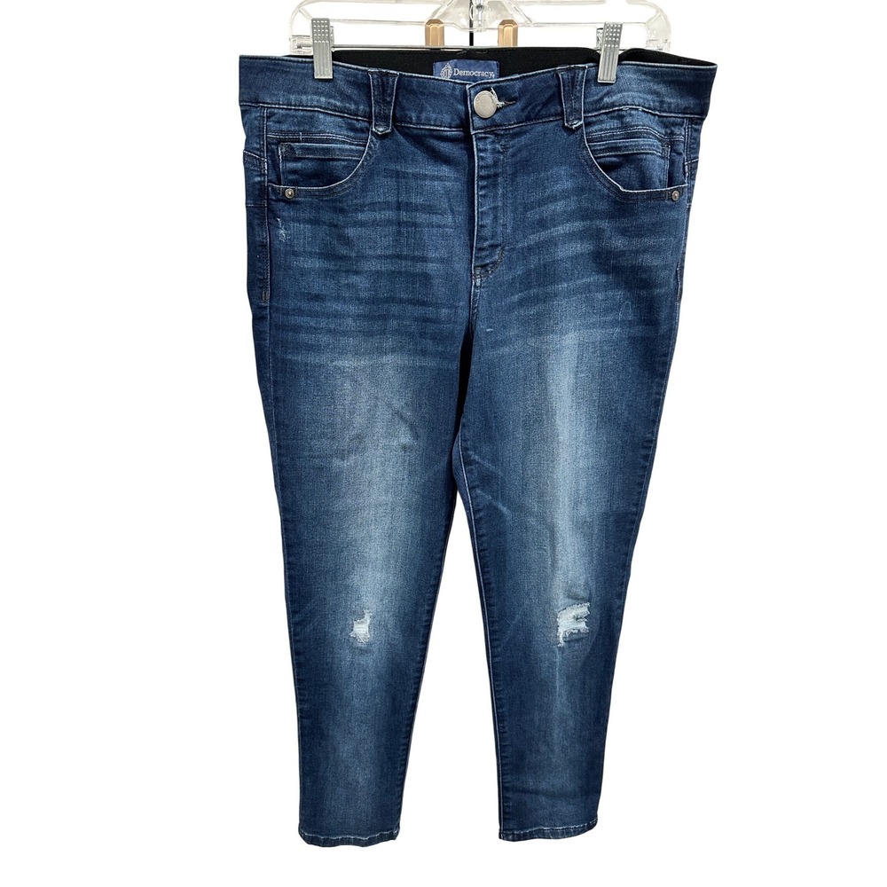 Democracy Absolution Skinny Jeans Womens 14 Indigo Distressed